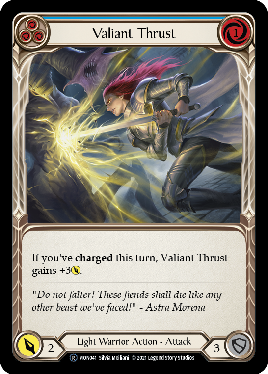 Valiant Thrust (Blue) [U-MON041] (Monarch Unlimited)  Unlimited Normal For Discount