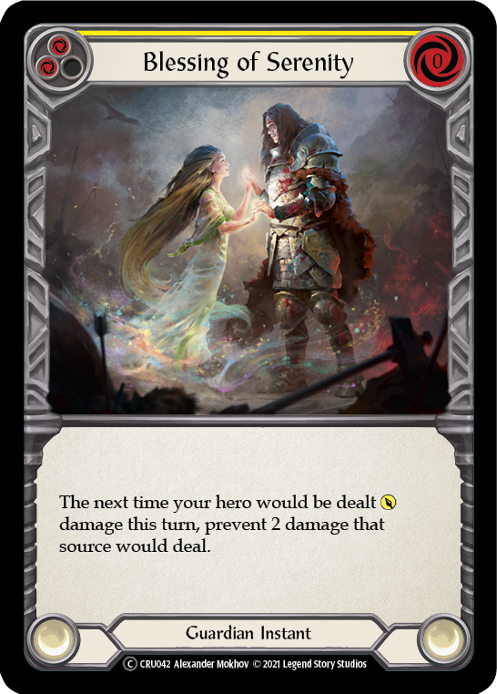 Blessing of Serenity (Yellow) [U-CRU042] (Crucible of War Unlimited)  Unlimited Rainbow Foil For Cheap