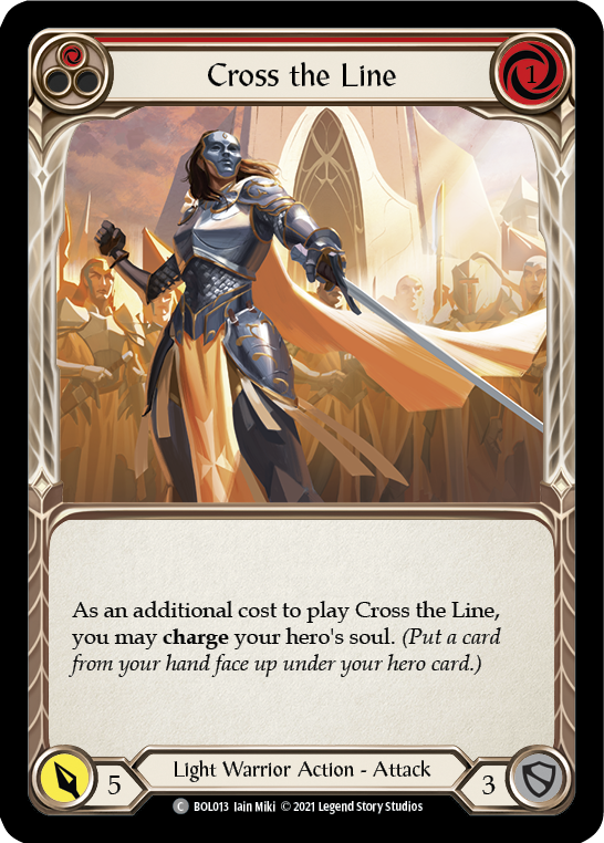 Cross the Line (Red) [BOL013] (Monarch Boltyn Blitz Deck) For Sale