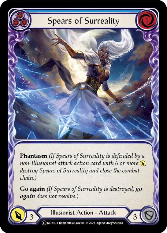 Spears of Surreality (Blue) [U-MON103-RF] (Monarch Unlimited)  Unlimited Rainbow Foil Online