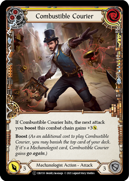 Combustible Courier (Yellow) [U-CRU110] (Crucible of War Unlimited)  Unlimited Normal Sale