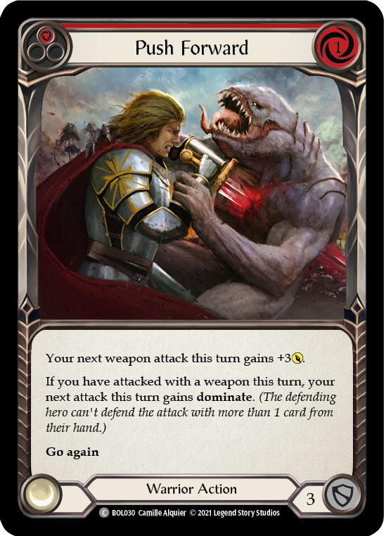 Push Forward (Red) [BOL030] (Monarch Boltyn Blitz Deck) For Sale