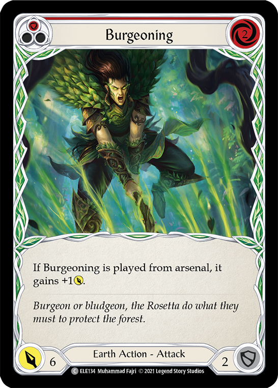 Burgeoning (Red) [ELE134] (Tales of Aria)  1st Edition Rainbow Foil Discount