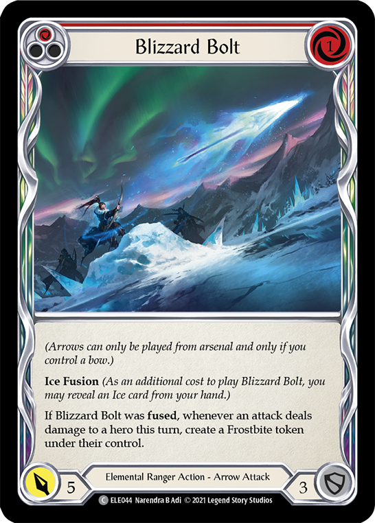 Blizzard Bolt (Red) [ELE044] (Tales of Aria)  1st Edition Rainbow Foil Supply