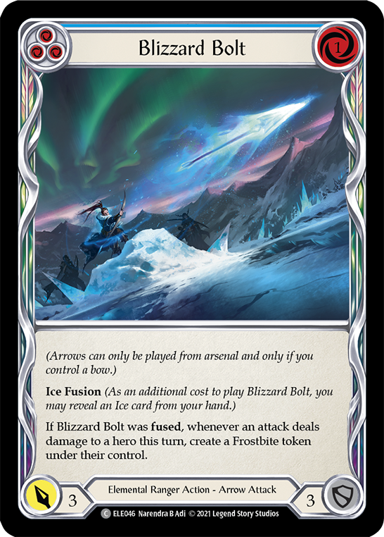 Blizzard Bolt (Blue) [ELE046] (Tales of Aria)  1st Edition Rainbow Foil Cheap