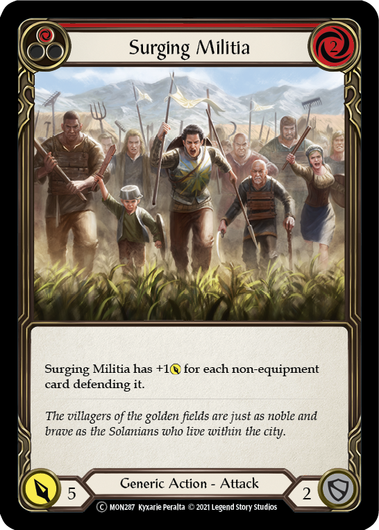 Surging Militia (Red) [U-MON287-RF] (Monarch Unlimited)  Unlimited Rainbow Foil Sale