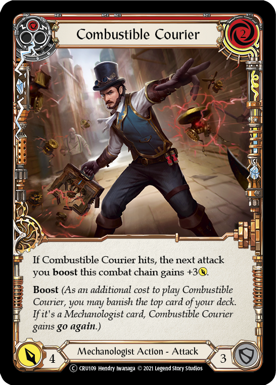 Combustible Courier (Red) [U-CRU109] (Crucible of War Unlimited)  Unlimited Rainbow Foil Hot on Sale