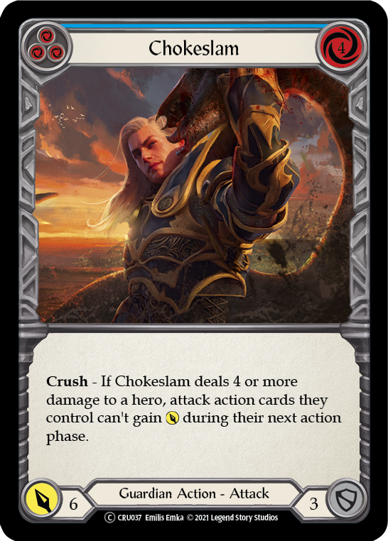 Chokeslam (Blue) [U-CRU037] (Crucible of War Unlimited)  Unlimited Rainbow Foil Fashion