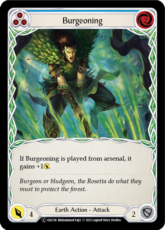 Burgeoning (Blue) [U-ELE136] (Tales of Aria Unlimited)  Unlimited Rainbow Foil Online Sale