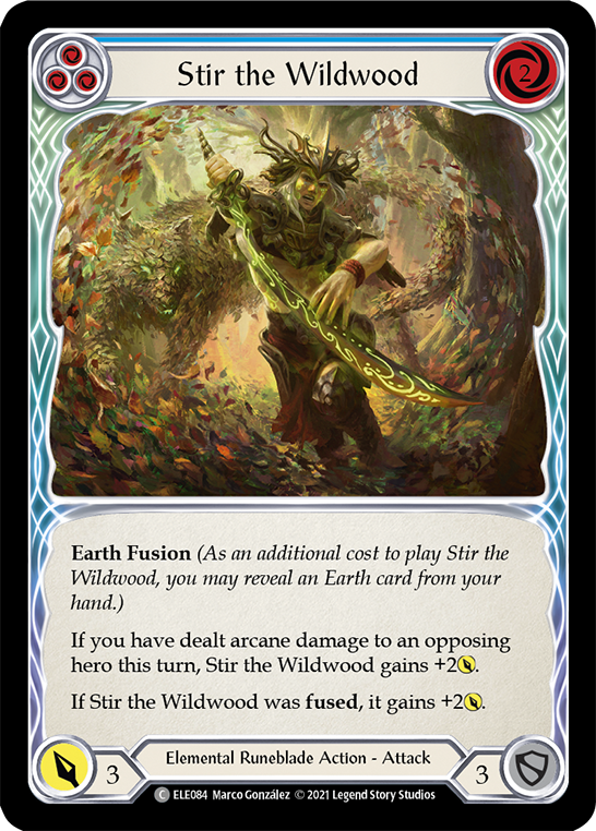 Stir the Wildwood (Blue) [ELE084] (Tales of Aria)  1st Edition Rainbow Foil Fashion